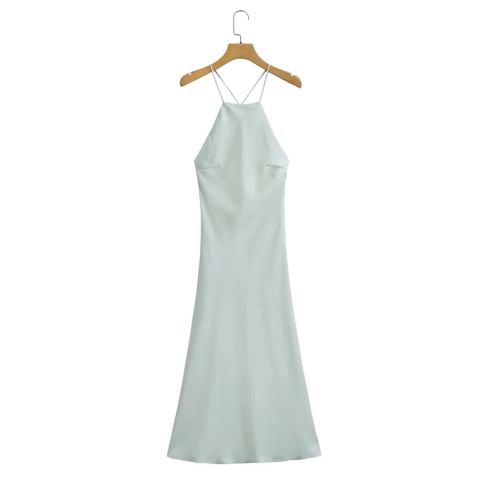 Summer New Women's Dress Tanksilk-satin Feeling Sleeveless Dress Western Style Fashion